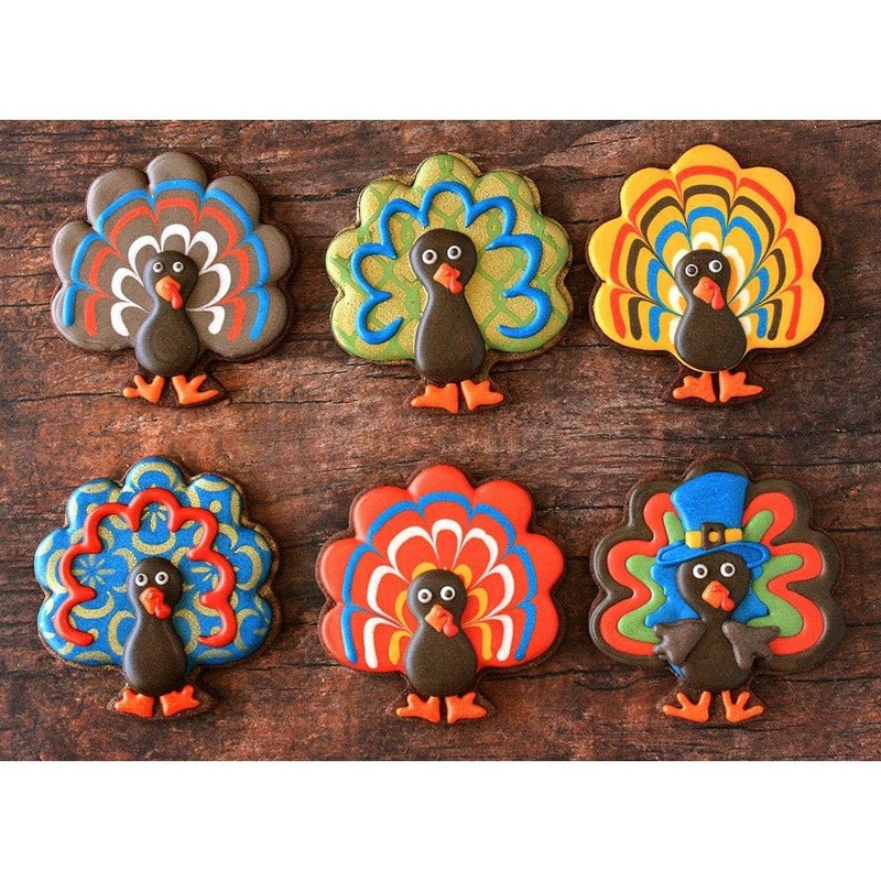 TUZICAKE 6 Pieces Thanksgiving Cookie Cutters  Fall Themed Holiday Cookie Cutter Shapes of Pumpkin Maple Leaves Oak Leaves Turkey Squirrel and Acorn Cookie Cutters with Decorating Instructions - Image 5