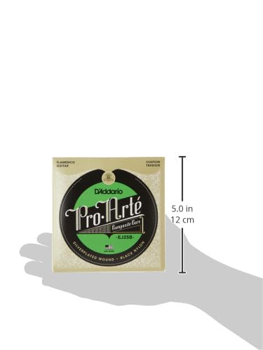 D'Addario Guitar Strings - Pro-Arte Classical Guitar Strings - EJ25B Flamenco Guitar Strings - Nylon Guitar Strings - Silver Plated Wrap, Composite Core, Black Nylon Trebles - Flamenco Tension - Image 3