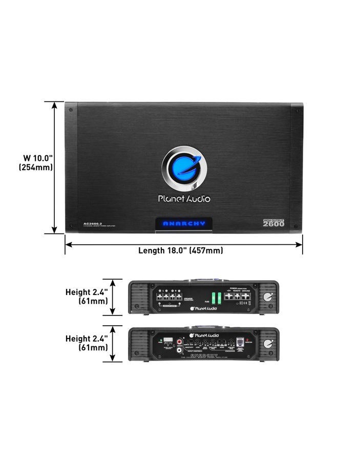 Planet Audio AC2000.2 2 Channel Car Amplifier - 2000 Watts, Full Range, Class A/B, 2-4 Ohm Stable, Mosfet Power Supply, Bridgeable - Image 4