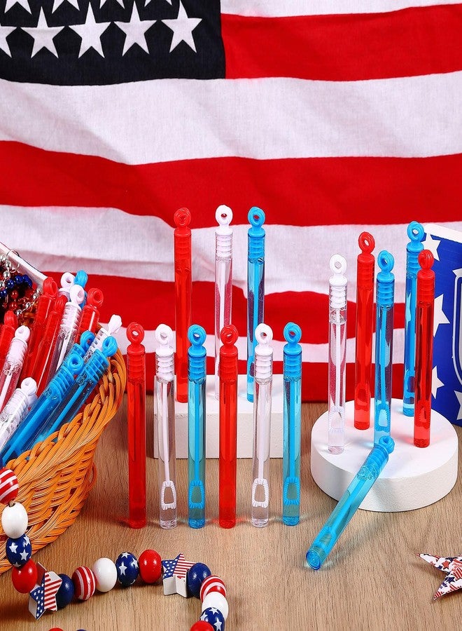 Lunmon 120 Pcs 4th of July Mini Bubble Wands Bulk Patriotic Red White Blue Party Favors Bubbles Veterans Day Toys Gift for Kids Memorial Independence Day Birthday Decorations Outdoor Classroom Prizes - Image 4