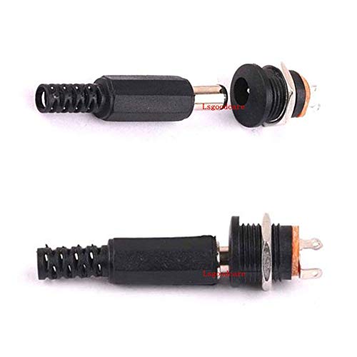 Lsgoodcare 5.5MM x 2.5MM 10Pack Male DC Power Plug Power Jack Adapter Connector&5.5MM x 2.5MM Female Dc Power Jack 3Pin Panel Mount Connector&10Pack Dustproof Plug - Image 5