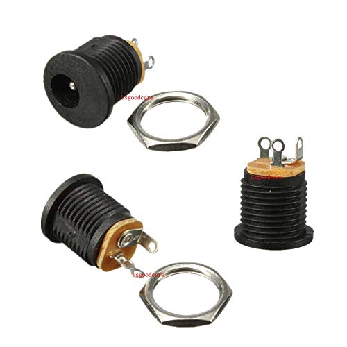 Lsgoodcare 5.5MM x 2.5MM 10Pack Male DC Power Plug Power Jack Adapter Connector&5.5MM x 2.5MM Female Dc Power Jack 3Pin Panel Mount Connector&10Pack Dustproof Plug - Image 4