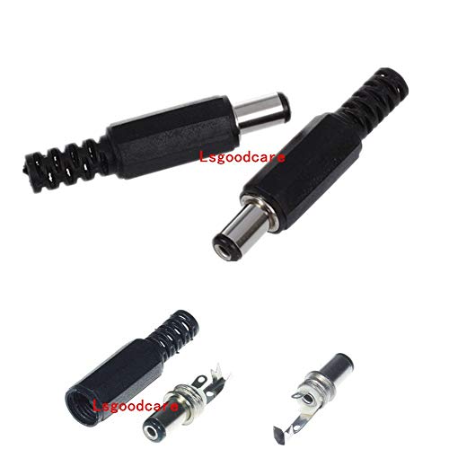 Lsgoodcare 5.5MM x 2.5MM 10Pack Male DC Power Plug Power Jack Adapter Connector&5.5MM x 2.5MM Female Dc Power Jack 3Pin Panel Mount Connector&10Pack Dustproof Plug - Image 3