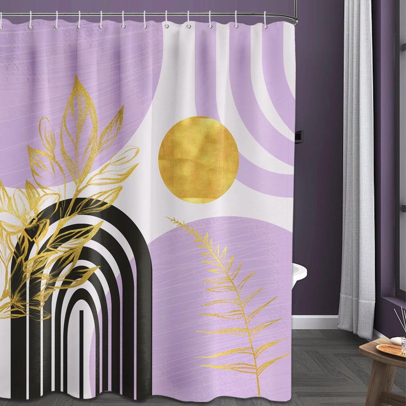 Qghot Boho Mid Century Startain Modern Down Sertains Black and Purple Dustains for Bathroom Decor Decor - Image 2