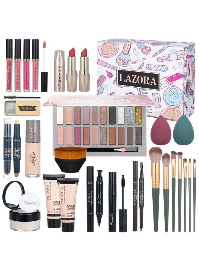 LAZORA Makeup Kit For Women All In One Makeup Sets Makeup Kit For Women Full Kit Teens Makeup Essential Bundle Include 20 Color Eyeshadow Palette Set - Image 1