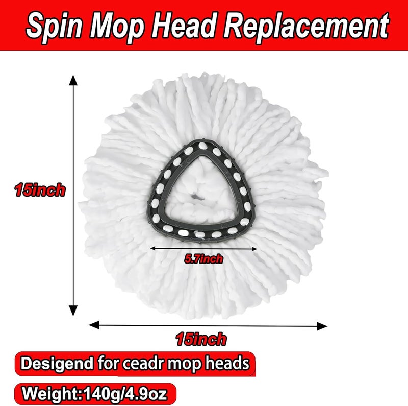 XHMAXE 10 PCS Spin Mop Replacement Head,100% Microfiber Mop Heads Replacements with Triangle Spin Mop Head, 360 Degree Round Spin Mop Replacement Head for Easy House Cleaning Floor Mopping - Image 2