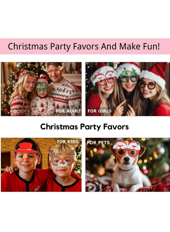 SEVEN STYLE 16 PCS Holiday Glasses,Cute Christmas Glasses Frames,Great Fun and Festive for for Christmas Party Favors Holiday Favors Christmas photos booth - Image 5