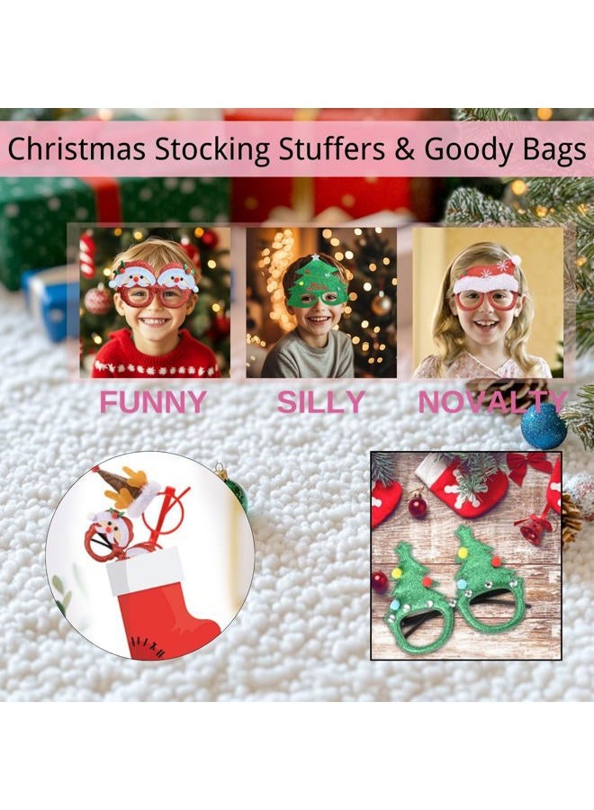 SEVEN STYLE 16 PCS Holiday Glasses,Cute Christmas Glasses Frames,Great Fun and Festive for for Christmas Party Favors Holiday Favors Christmas photos booth - Image 4