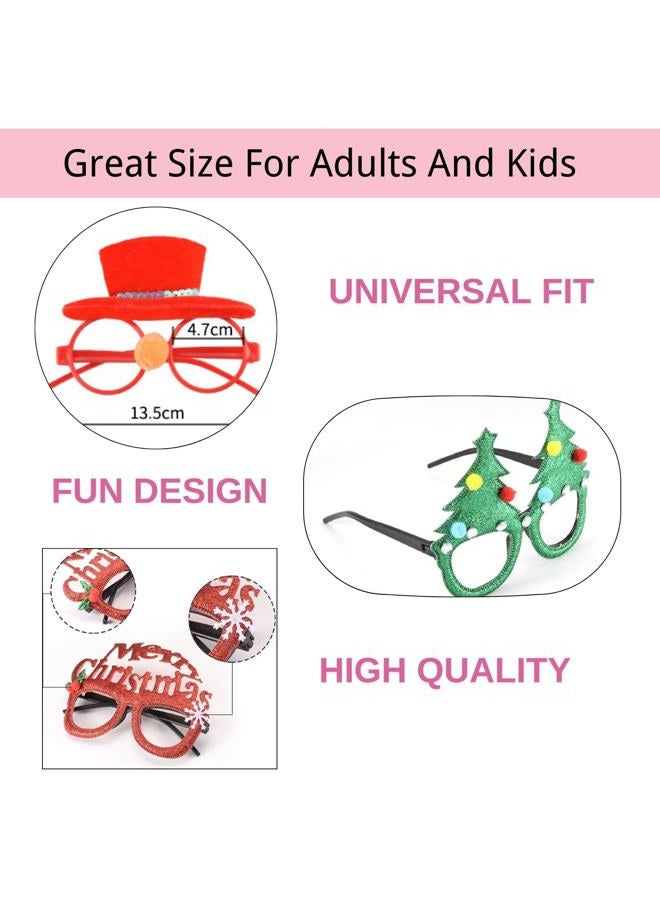 SEVEN STYLE 16 PCS Holiday Glasses,Cute Christmas Glasses Frames,Great Fun and Festive for for Christmas Party Favors Holiday Favors Christmas photos booth - Image 2