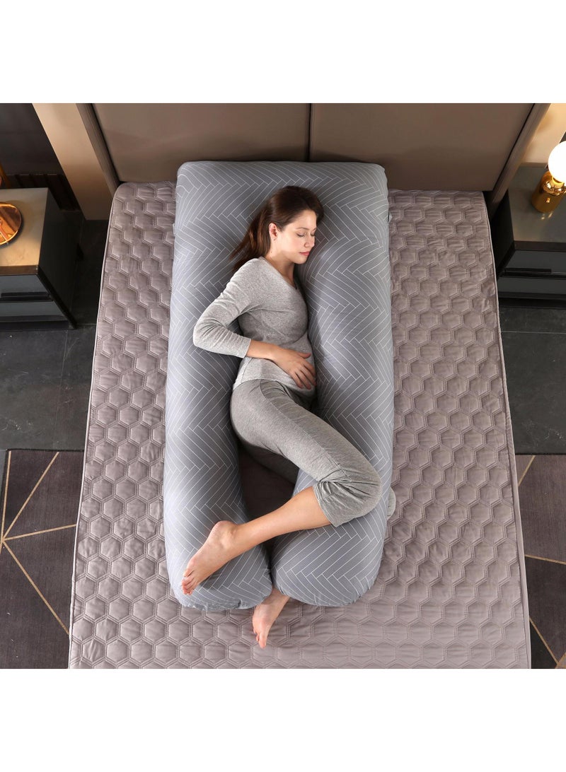 Bluejw U-Shaped Full Body Pregnancy Cotton Pillow 80x155cm - Image 1
