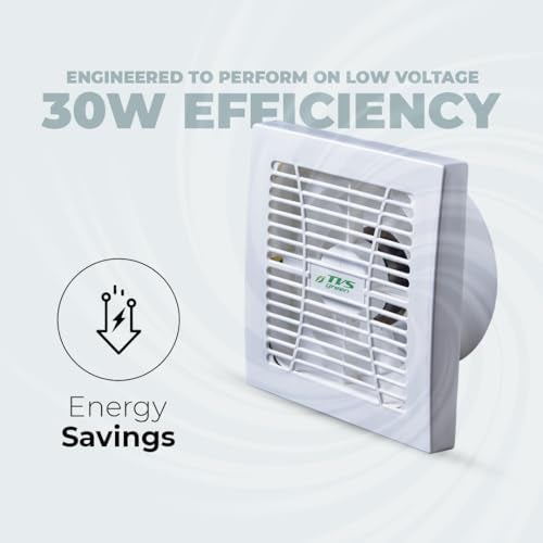TVS GREEN Ventico RV Ventilation Fan 135mm | Silent Operation | High Suction 240 m³/hr | Rust Proof ABS Plastic Body | Lightweight Design | Energy Saving | White | 3-year Warranty - Image 4