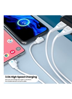 Portronics Portronics Konnect Spydr 2 Multi-Functional Charging Cable (Type C + Micro USB) 3.0 A Output, PVC Material(White)  - Image 4