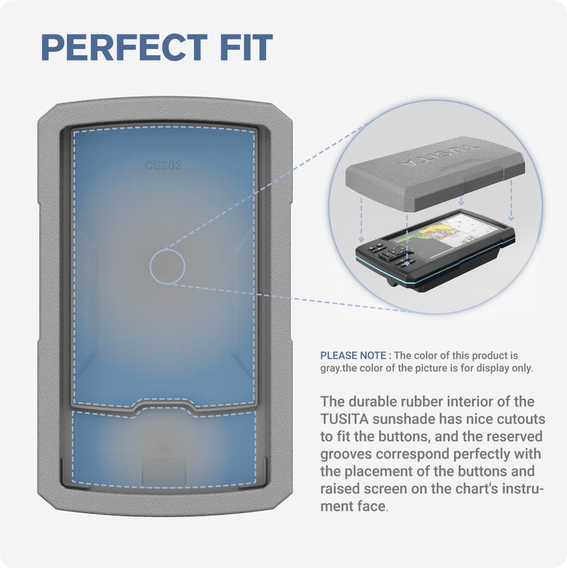 TUSITA غطاء واقي TUSITA 010-13131-00 متوافق مع سلسلة Garmin Striker 7 - غطاء شمس سيليكون لكاشف الأسماك - Image 3