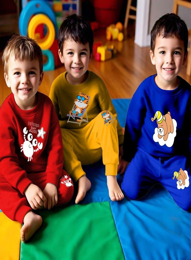 Toddylon Kids Clothing Sets Baby Boy & Girls Regular Fit Cotton Wear T-Shirts and Pyjamas Set | Sweatshirt & Pant | Pullover & Jogger | Track Suit (Pack of 3, 12-18 Month) - Image 4