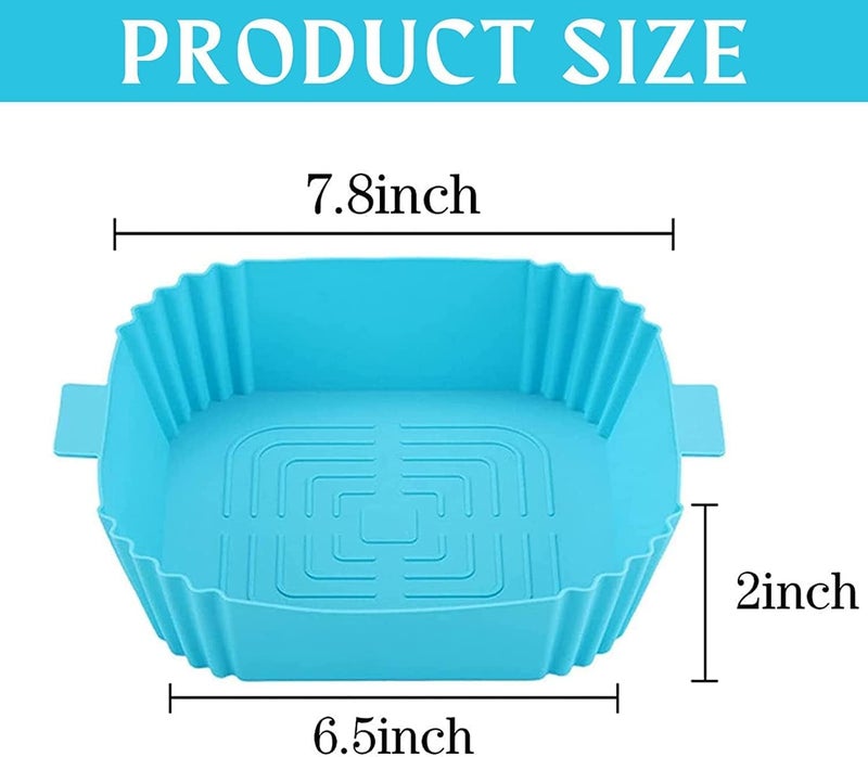 Square Silicone Air Fryer Liners Basket Air Fryer Silicone Pot Food Safe Non Stick Air Fryer Accessories for Oven Reusable Replacement Parchment Air Fryer Liner Paper Multicolor Square 3  - Image 4