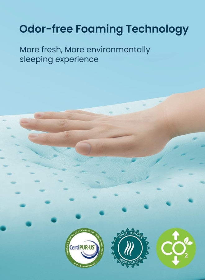 SLEEP ZONE وسادة ذاكرة باردة من سليب زون - خالية من الروائح، قابلة للتنفس، صديقة للبشرة مع دعم ممتاز للنوم على الظهر أو البطن أو الجانب، أساسيات المنزل والفندق والمستشفى (أبيض، كينغ، 1 عبوة) - Image 3