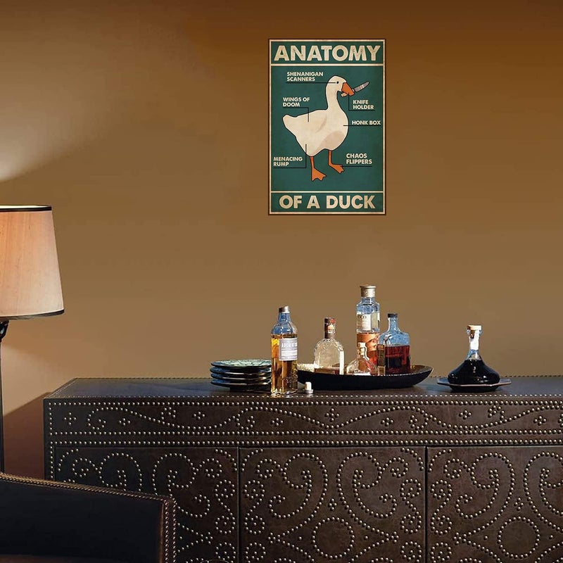 Flyhaw Knowledge Metal Tin Sign Anatomy Of A Duck Retro Poster Restaurant Cafe Living Room Kitchen Bathroom Home Duck Wall Art Decoration Plaque Gift 8x12 inch - Image 5
