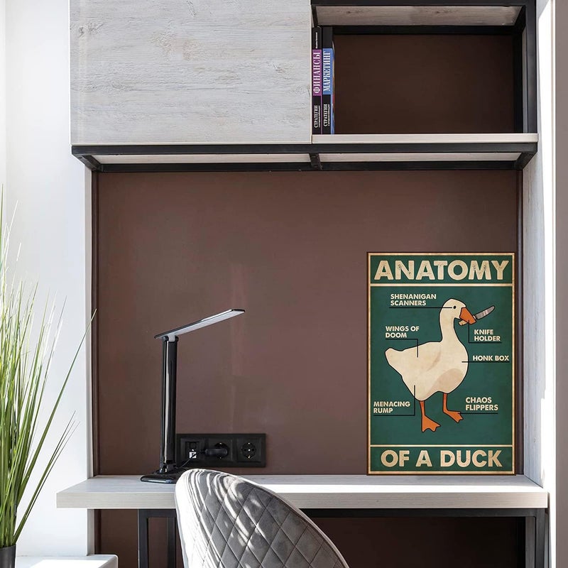 Flyhaw Knowledge Metal Tin Sign Anatomy Of A Duck Retro Poster Restaurant Cafe Living Room Kitchen Bathroom Home Duck Wall Art Decoration Plaque Gift 8x12 inch - Image 4