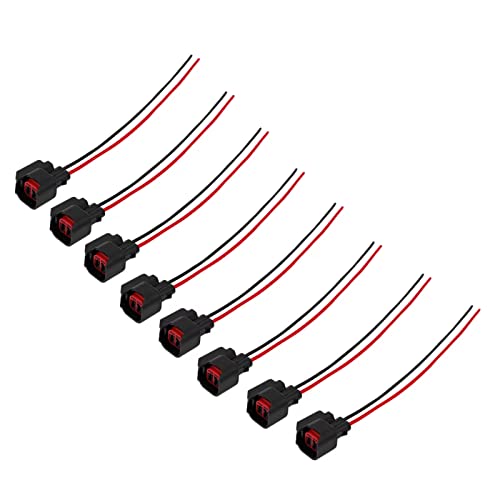 VASTAUTO Fuel Injector Pigtail Connector Plug Wire EV6 EV14 Fit for Ford F-150 F-250 Crown Victoria Mustang Pigtail Harness (8 Pcs) - Image 1