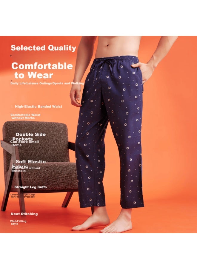 Your Sun Yiershuang 100% Cotton Woven Men's Printed Pajama Pants All Cotton Suitable For Outdoor Wear - Image 2