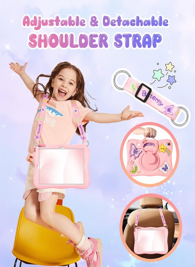 Kidcube for iPad 10th Generation Case 10.9 Inch 2022 - for Girls Cute Girly Kawaii 3D Butterfly Design Cover with Rotating Stand & Strap Unique Silicone Teens Women for iPad Case 10th Generation 10.9" - Image 3