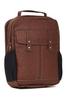 STORYTELLER Olive Premium Vegan Leather  Laptop Backpack 19" Tan Sleek Elegance and Modernity design  - Image 2