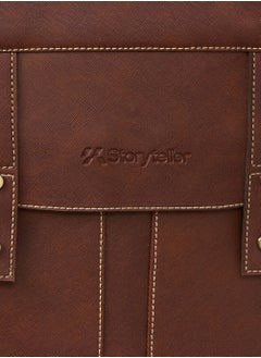 STORYTELLER Olive Premium Vegan Leather  Laptop Backpack 19" Tan Sleek Elegance and Modernity design  - Image 3