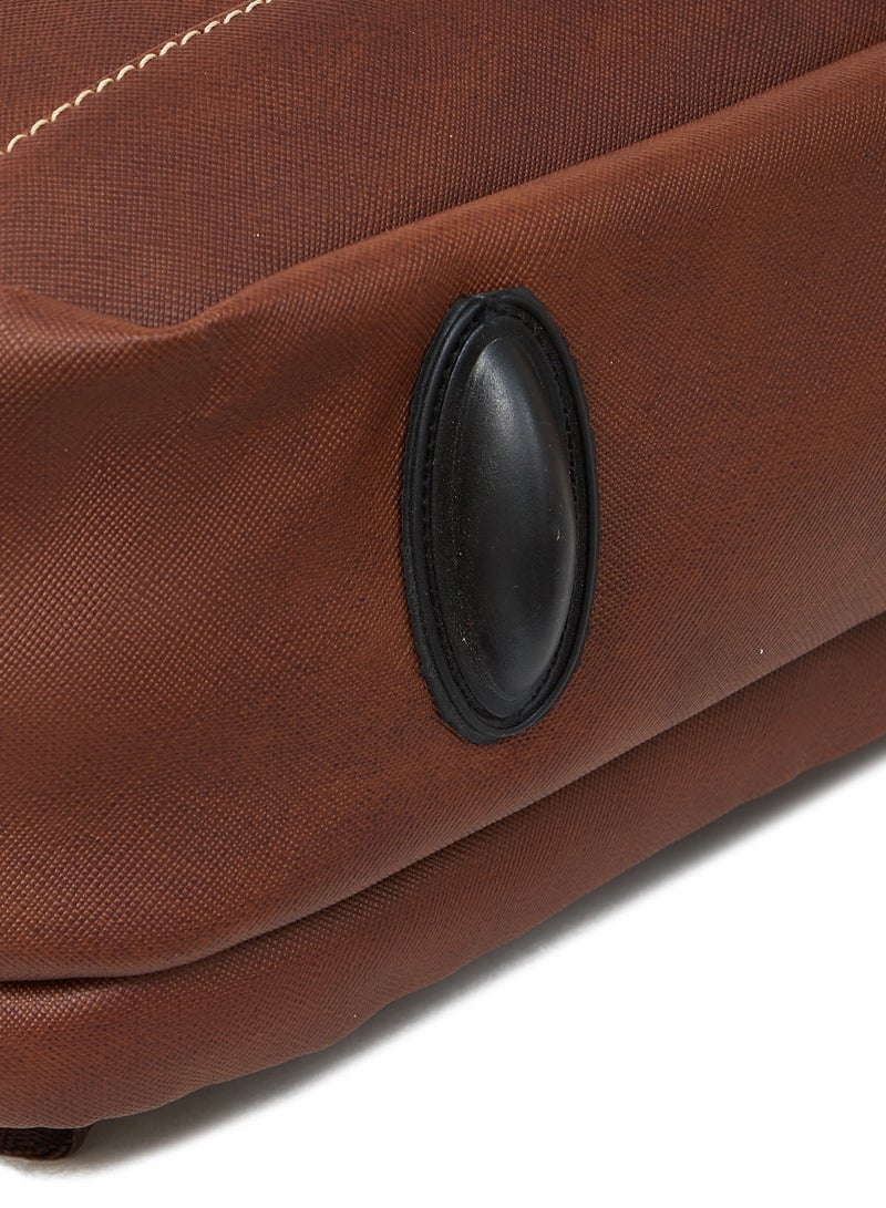 STORYTELLER Olive Premium Vegan Leather  Laptop Backpack 19" Tan Sleek Elegance and Modernity design - Image 4