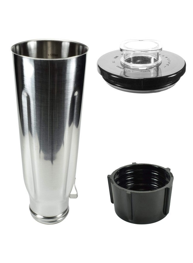 Univen Stainless Steel Blender Jar with Lid and Bottom cap fits Oster & Osterizer Blenders - Image 2