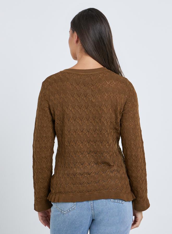 Styli Textured Round Neck Ribbed Top - Image 4