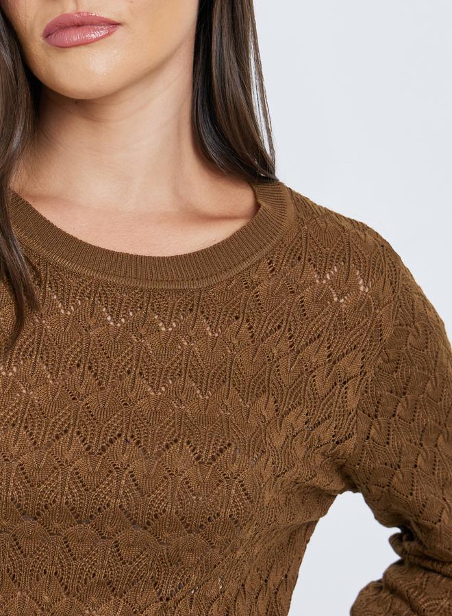 Styli Textured Round Neck Ribbed Top - Image 3