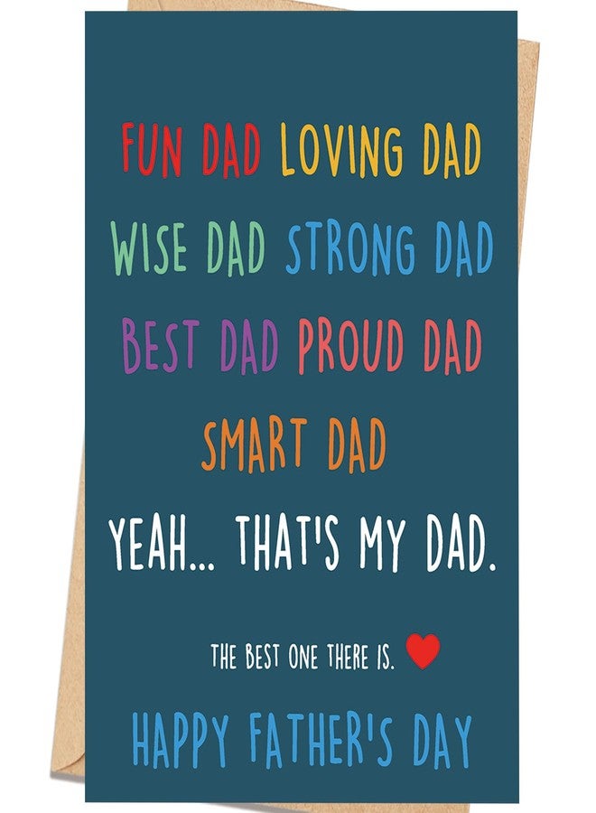 ICOOLYI Happy Fathers Day Card for Dad from Daughter Son, Heartwarming Fathers Day Gift for Dad - Image 1
