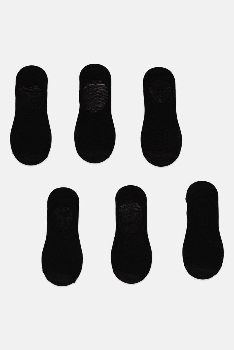 Ben Sherman Men 6 Pairs Brand Logo No Show Cut Socks, Black - Image 4