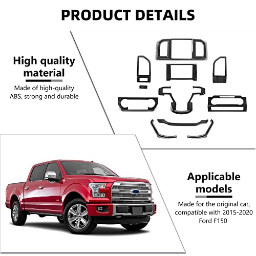 RAZPOY for F150 Interior Trim Kit, 11PCS Center Console Dashboard Trim & Navigation Panel Cover Compatible with 2015-2020 Ford F150 Interior Accessories, Wood Grain - Image 3