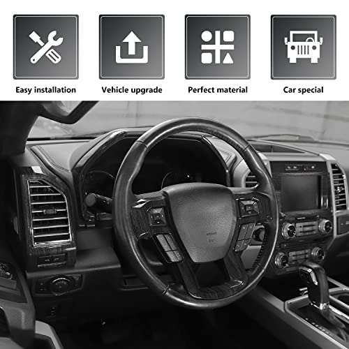 RAZPOY for F150 Interior Trim Kit, 11PCS Center Console Dashboard Trim & Navigation Panel Cover Compatible with 2015-2020 Ford F150 Interior Accessories, Wood Grain - Image 4