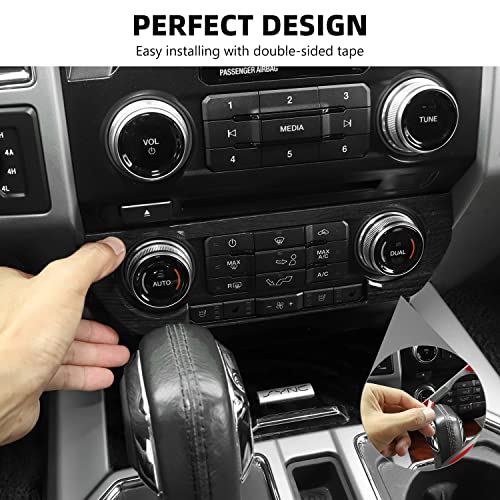 RAZPOY for F150 Interior Trim Kit, 11PCS Center Console Dashboard Trim & Navigation Panel Cover Compatible with 2015-2020 Ford F150 Interior Accessories, Wood Grain - Image 5