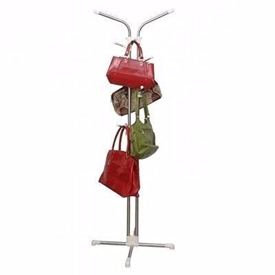 Loop Group Hand Bag Belt Hat Stand Hanger Clothes,Rack Hanger Organiser Display for Showroom Shop Home Bedroom Dress Helmet Jacket Handbags Office Room Garment Hanging Rack Coat (Stainless Steel) - Image 3