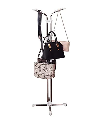 Loop Group Hand Bag Belt Hat Stand Hanger Clothes,Rack Hanger Organiser Display for Showroom Shop Home Bedroom Dress Helmet Jacket Handbags Office Room Garment Hanging Rack Coat (Stainless Steel) - Image 1