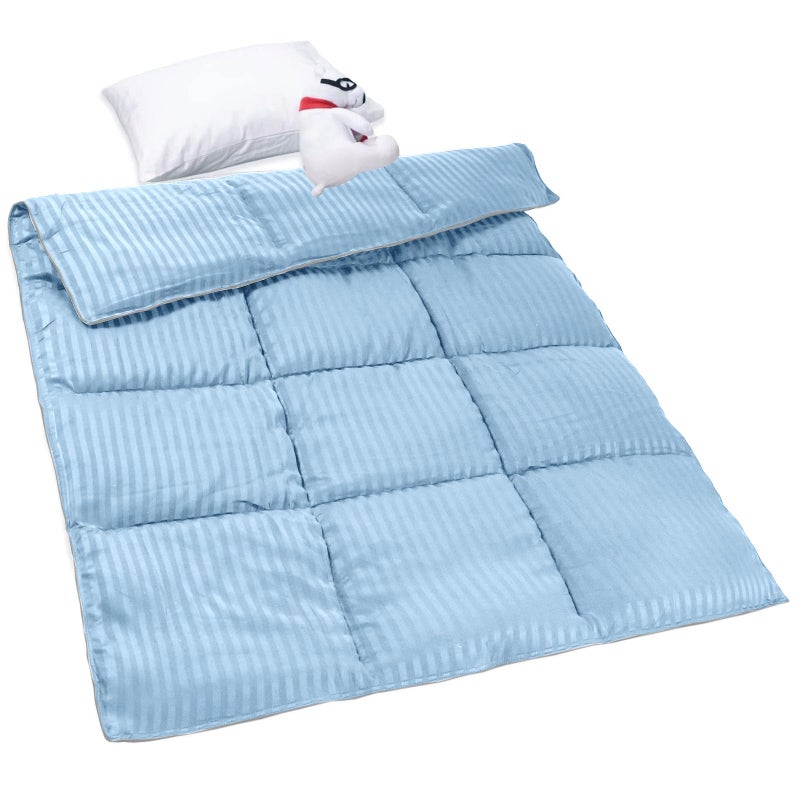 ZPECC Toddler Down Alternative Comforter, 39x47 Hypoallergenic Baby Blanket Quilt, Soft Breathable Lightweight All Season Kids Duvet Insert for Crib Stroller Cot Daycare, Baby Blue - Image 1