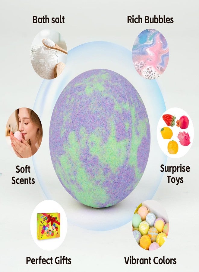 Santrela Bath Bombs for Kids with Toys Inside, 12 Pack Kids Bath Bombs with Fruit Food Toys, Surprise Colorful Bubble Spa Fizzies Ball with Bath Toys, Christmas Birthday Gifts for Girls & Boys - Image 3