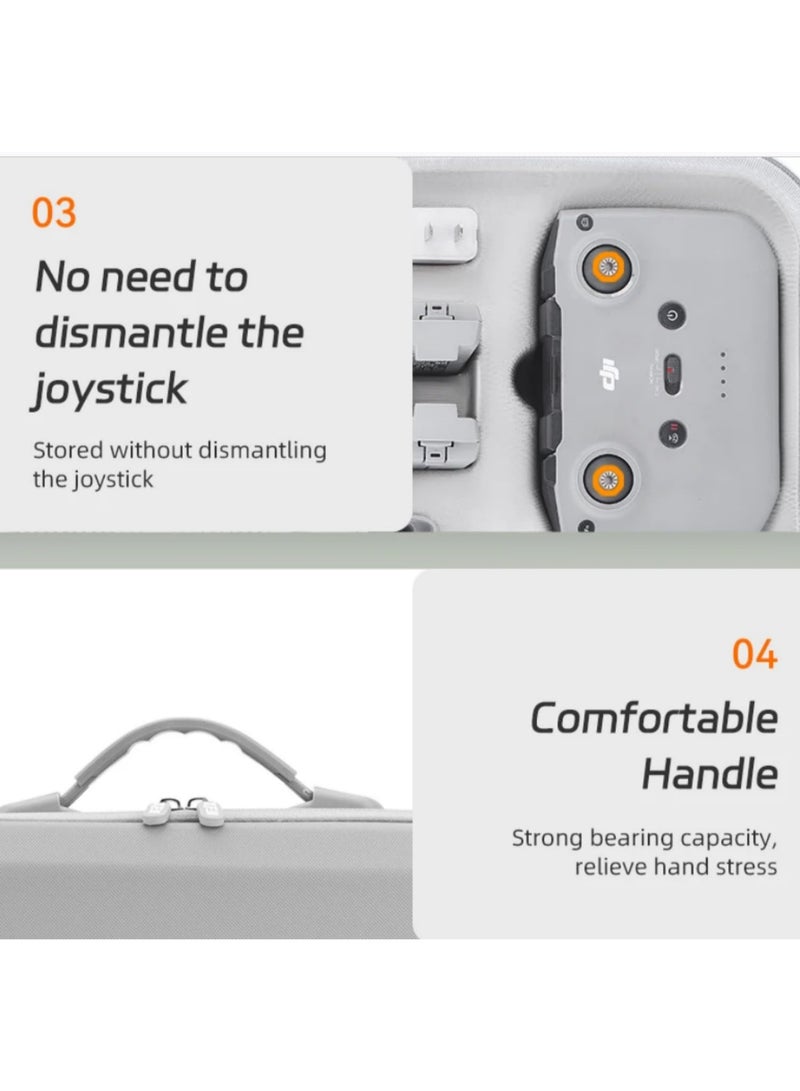 1pcs For DJI NEO Drone Controller Case Shockproof Waterproof Hard Shell Storage Bag PU Leather Drop Resistant Handbag with Removable Strap Double Layer Lycra Lining - Image 4