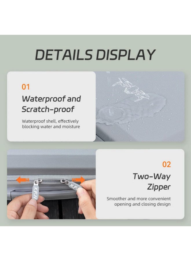 1pcs For DJI NEO Drone Controller Case Shockproof Waterproof Hard Shell Storage Bag PU Leather Drop Resistant Handbag with Removable Strap Double Layer Lycra Lining - Image 5