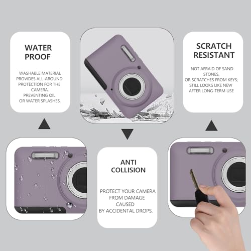 Tedubax Case for Kodak PIXPRO FZ55,FZ55 accessories,Soft Silicone Protective Case,Comes with 2 Screen Protectors and 1 Wrist Strap - Rose grey - Image 4