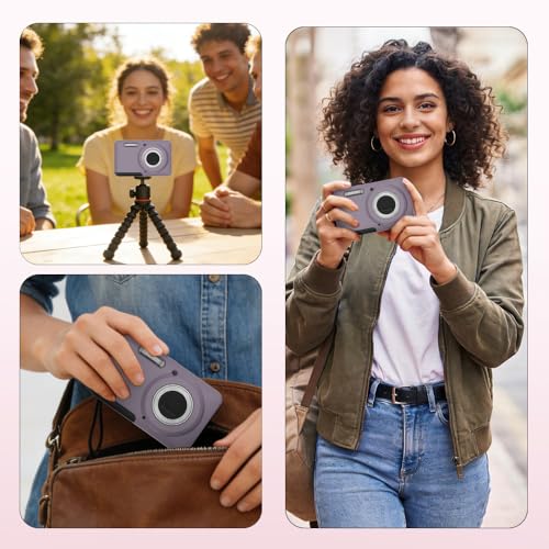 Tedubax Case for Kodak PIXPRO FZ55,FZ55 accessories,Soft Silicone Protective Case,Comes with 2 Screen Protectors and 1 Wrist Strap - Rose grey - Image 5