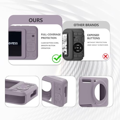 Tedubax Case for Kodak PIXPRO FZ55,FZ55 accessories,Soft Silicone Protective Case,Comes with 2 Screen Protectors and 1 Wrist Strap - Rose grey - Image 3