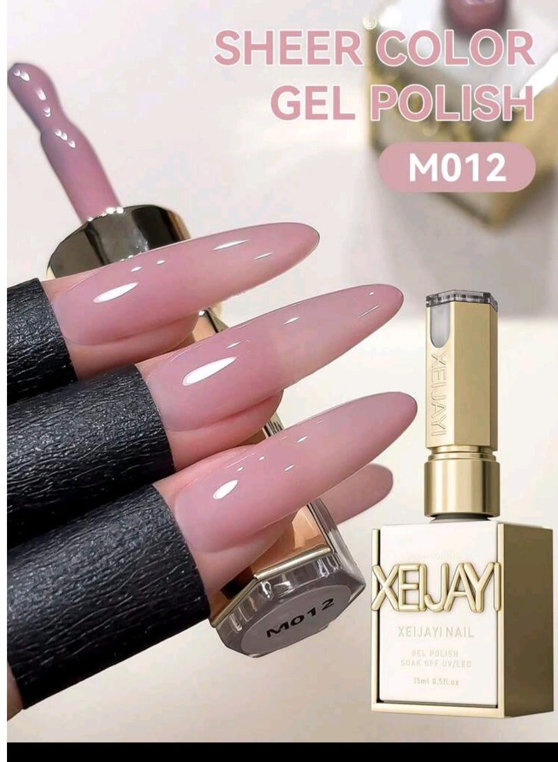 شايجاي طلاء أظافر جل 15 مل - جيلي آيس نود، قابل للتقشير بالأشعة فوق البنفسجية LED، خالٍ من الفورمالديهايد، لمسة نهائية لامعة، نمط موحد، لصالونات الأظافر والمنزل - Image 2