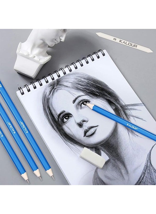 KALOUR KALOUR Sketching Pencil Set(34 Pack) - Includes Sketchbook - Zippered Travel Case - Sketch Pencil,Charcoal Pencil,Blending Paper,Eraser - Art Drawing Supplies for Beginner, Kids,Adults  - Image 5