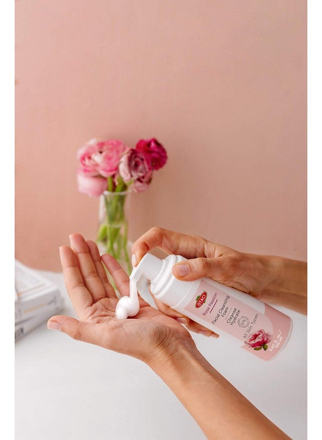 OTACI Rose Passion Facial Cleansing Foam Face Cleanser Wash Foam Skin Facial Water Rose Foaming Natural - Image 4