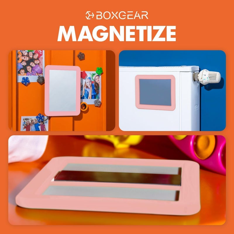بوكسجير مرايا مكياج مرآة مغناطيسية من Boxgear - مقاس 12.7 سم × 17.78 سم - لخزانة المدرسة والحمام والثلاجة المنزلية وصندوق أدوات ورشة العمل أو خزانة المكتب (أبيض) - Image 3