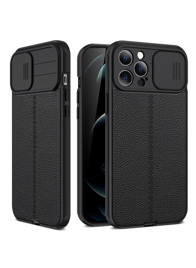 S-TOP Case For iPhone 11 Pro Litchi Texture Sliding Camshield TPU Protective Case - Image 1